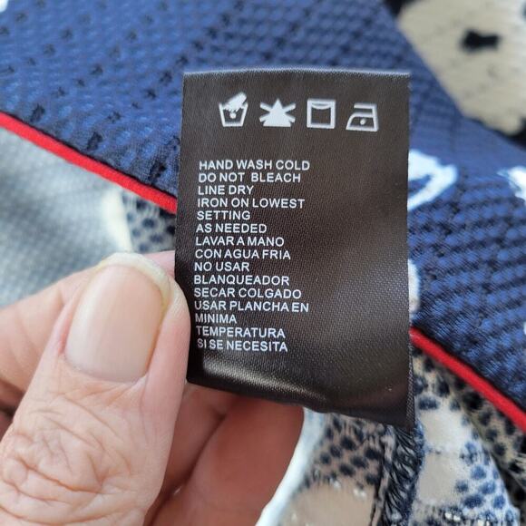 Perceptions Womens Navy White Floral Cropped Open Front 3/4 Sleeve Bolero Sz 18 - Picture 7 of 8